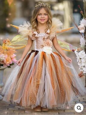 Mia Belle Girls Golden Fairy Costume Dress